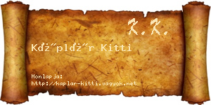 Káplár Kitti névjegykártya