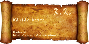 Káplár Kitti névjegykártya