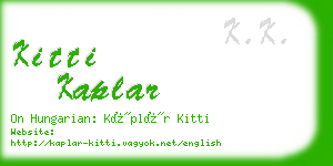 kitti kaplar business card